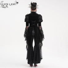 Load image into Gallery viewer, ECT01701 BLACK hollowed-out chest halter neck long sleeves and swallowtail hem short jacket