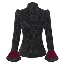 Load image into Gallery viewer, CT25802 Red Gothic round stand collar velvet coat