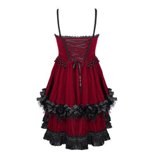 Load image into Gallery viewer, SKT20602 red women Lolita velvet suspenders dress