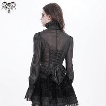 Load image into Gallery viewer, SHT130 Shiny non-stretchy patterned organza chiffon blouse