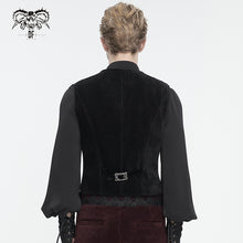 Load image into Gallery viewer, WT07901 Black Gothic velvet striped men's waistcoat