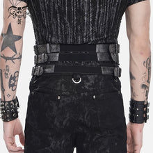 Load image into Gallery viewer, AS277 Punk-Style Faux Leather Woven Belt with Three Straps