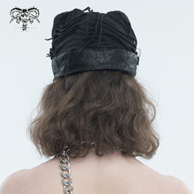 Load image into Gallery viewer, AS145 Punk torn big holes cat ear hat with chain