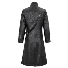Load image into Gallery viewer, CT209 Cracked Faux Leather Men's Long Coat With Hanging Rivets studded bullet belt
