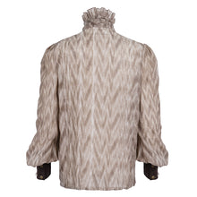 Load image into Gallery viewer, SHT11702 brown Punk high collar long sleeve men shirt