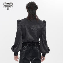 Load image into Gallery viewer, SHT15401 Gothic Long-Sleeve Pleated Shirt with Bat-Wing Shoulder Flaps