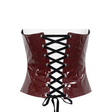 Load image into Gallery viewer, CST00602 Red patent leather strappy corset