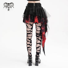 Load image into Gallery viewer, SKT210 Punk asymmetric black and red skirt