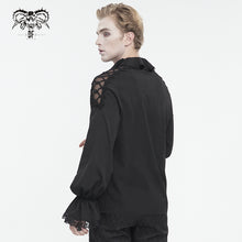 Load image into Gallery viewer, SHT10901 Black Gothic V-neck chiffon shirt for men