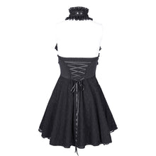 Load image into Gallery viewer, SKT21901 black lolita halterneck tunic dress