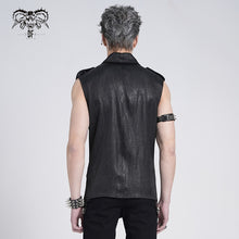 Load image into Gallery viewer, SHT134 Snake-print faux leather woven punk shirts