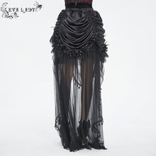 Load image into Gallery viewer, ESKT049 Gothic matte satin pleated soft mesh women long skirt