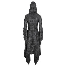 Load image into Gallery viewer, CT225 Dark tattered hooded knitted women's jacket