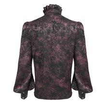 Load image into Gallery viewer, SHT14602 Dark red Gothic two-tone cashew jacquard long-sleeved shirts