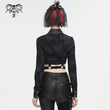 Load image into Gallery viewer, SHT107 Leather paneled rivets studded shirt