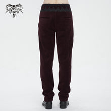 Load image into Gallery viewer, PT22602 Wine Gothic high waist chenille men's trousers