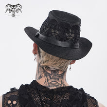 Load image into Gallery viewer, AS284 Punk Skull Lace-Trimmed Cowboy Hat