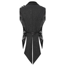 Load image into Gallery viewer, WT07601 Black Gothic jacquard peak lapel swallowtail men's suit vest
