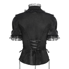 Load image into Gallery viewer, SHT15101 Lolita Shimmer Chiffon Pleated Short-Sleeve Blouse