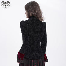 Load image into Gallery viewer, CT25802 Red Gothic round stand collar velvet coat