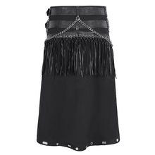 Load image into Gallery viewer, SKT204 Punk tasseled leather men kilt