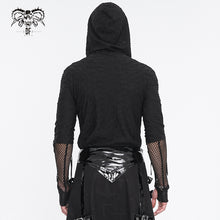 Load image into Gallery viewer, TT251 Punk wild grain knitted hooded men's T-shirt