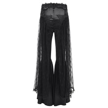 Load image into Gallery viewer, EPT018 Sexy women stage performance mesh Gothic mid-rise flared pants