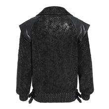 Load image into Gallery viewer, CT271 Punk snake-print leather jacket