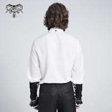 Load image into Gallery viewer, SHT02302 Gothic western fashion palace embroidered ruffled sleeves white men chiffon shirts