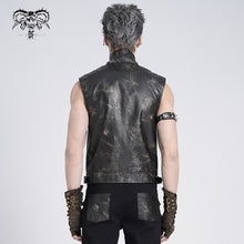 Load image into Gallery viewer, WT096 Punk two-tone faux leather vest