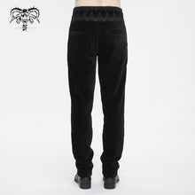 Load image into Gallery viewer, PT22601 Black Gothic high waist chenille men's trousers