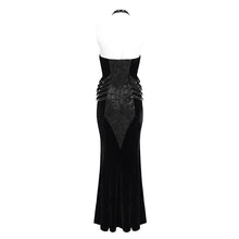 Load image into Gallery viewer, SKT238 Punk Velvet Snake Print Fishtail Long Dress