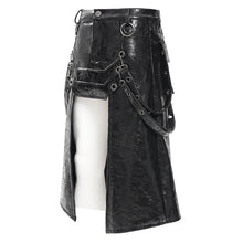 Load image into Gallery viewer, SKT225 Punk shiny cracked rubber men kilt