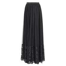 Load image into Gallery viewer, ESKT05601 black Gothic floral embroidered skirt