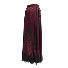 Load image into Gallery viewer, ESKT069 Burgundy Gothic Cross Embroidered Horse Face Skirt