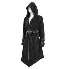 Load image into Gallery viewer, CT251 men Punk ripped woven jacket hooded long coat