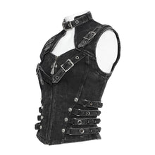 Load image into Gallery viewer, WT101 Punk Distressed Corset Vest