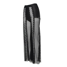 Load image into Gallery viewer, PT293 Punk Cutout Diamond Mesh Wide-Leg Pants
