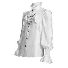 Load image into Gallery viewer, SHT12402 White Gothic pattern satin long-sleeved men shirts