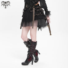 Load image into Gallery viewer, SKT107 Steampunk girls multi-layer wavy edges striped short half skirt with corset