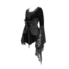 Load image into Gallery viewer, ETT043 Fake two-piece long-sleeved Gothic T-shirt with corset