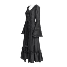 Load image into Gallery viewer, ESKT06601 Gothic Pattern Satin Rose Mesh Long Sleeve Dress