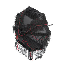 Load image into Gallery viewer, EAS035 Gothic tassel bead chain wooden handle small umbrella