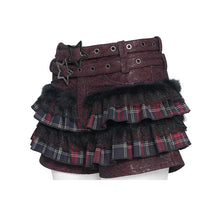 Load image into Gallery viewer, PT296 Punk Snake-Print Faux Leather Micro-Shorts with Flared Hem