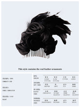 Load image into Gallery viewer, AS001 Devil fashion headwear sexy women Gothic black roses feather hairpin
