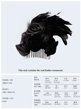 Load image into Gallery viewer, AS001 Devil fashion headwear sexy women Gothic black roses feather hairpin