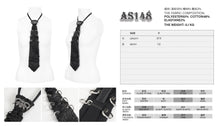 Load image into Gallery viewer, AS148 Ripped skull tie with metal buckle on both sides