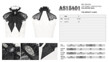 Load image into Gallery viewer, AS15401 Black Gothic Court Style Cameo Lace Bow Tie