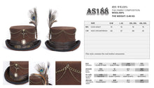 Load image into Gallery viewer, AS188 Steampunk brown top hat