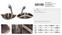 Load image into Gallery viewer, AS189 Punk brown cracked pirate hat